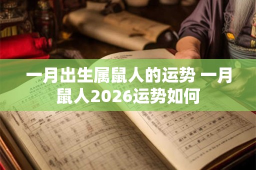 一月出生属鼠人的运势 一月鼠人2026运势如何