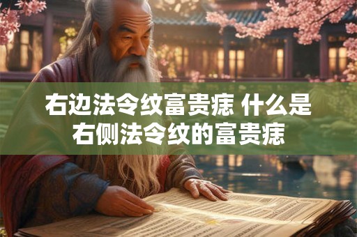 右边法令纹富贵痣 什么是右侧法令纹的富贵痣