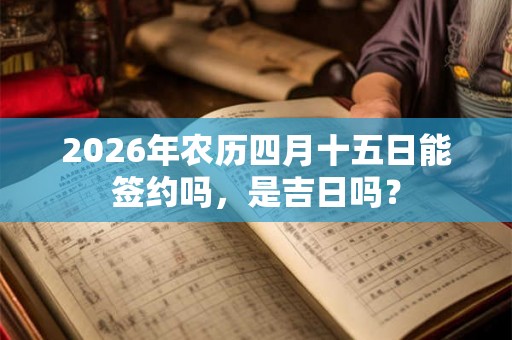 2026年农历四月十五日能签约吗,是吉日吗? 2026年农历四月十五日能签约吗,是吉日吗?