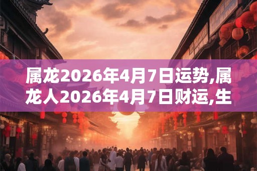 属龙2026年4月7日运势,属龙人2026年4月7日财运,生肖龙2026年4月7日运势 属龙2026年4月7日运势,属龙人2026年4月7日财运,生肖龙2026年4月7日运势