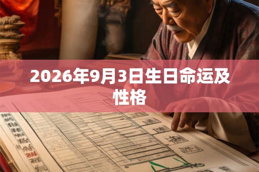 2026年9月3日生日命运及性格