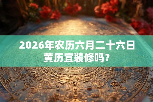 2026年农历六月二十六日黄历宜装修吗？