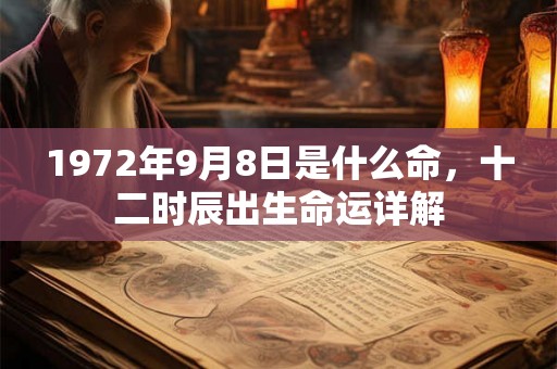 1972年9月8日是什么命，十二时辰出生命运详解