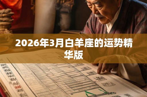 2026年3月白羊座的运势精华版