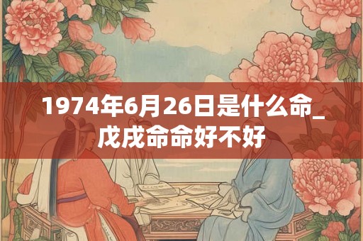 1974年6月26日是什么命_戊戌命命好不好