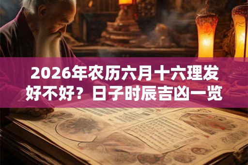 2026年农历六月十六理发好不好？日子时辰吉凶一览？