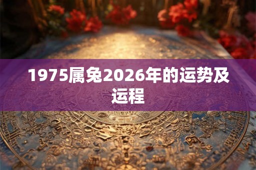 1975属兔2026年的运势及运程