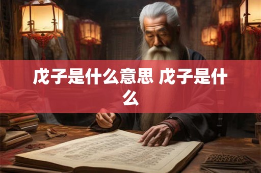 戊子是什么意思 戊子是什么