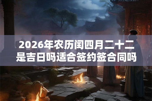 2026年农历闰四月二十二是吉日吗适合签约签合同吗？