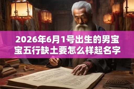 2026年6月1号出生的男宝宝五行缺土要怎么样起名字