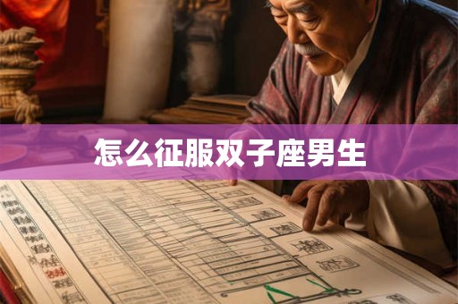 怎么征服双子座男生