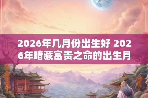 2026年几月份出生好 2026年暗藏富贵之命的出生月 2026年几月份出生好 2026年暗藏富贵之命的出生月