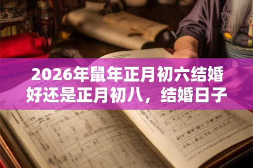 2026年鼠年正月初六结婚好还是正月初八，结婚日子如何挑选？