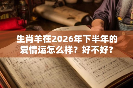 生肖羊在2026年下半年的爱情运怎么样？好不好？