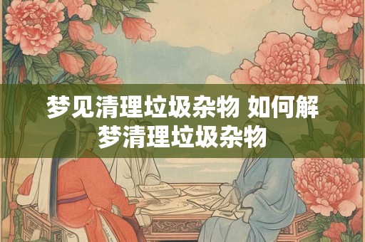 梦见清理垃圾杂物 如何解梦清理垃圾杂物