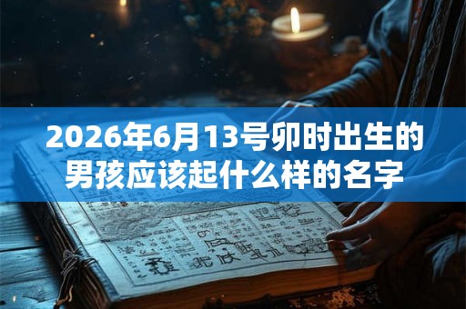 2026年6月13号卯时出生的男孩应该起什么样的名字