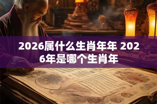 2026属什么生肖年年 2026年是哪个生肖年