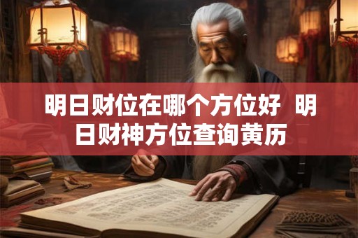 明日财位在哪个方位好  明日财神方位查询黄历