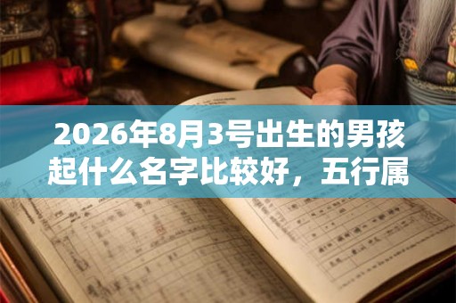 2026年8月3号出生的男孩起什么名字比较好，五行属什么