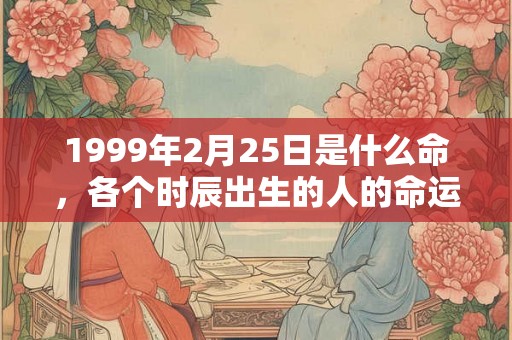 1999年2月25日是什么命，各个时辰出生的人的命运