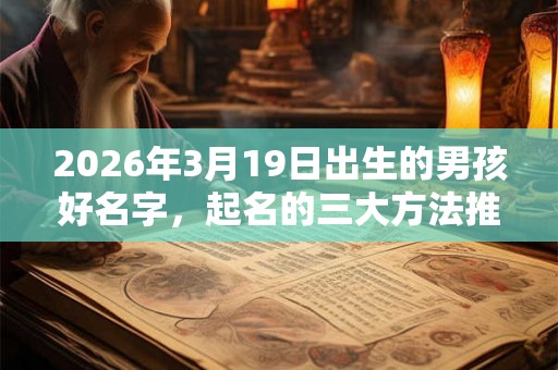 2026年3月19日出生的男孩好名字，起名的三大方法推荐