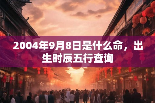2004年9月8日是什么命，出生时辰五行查询