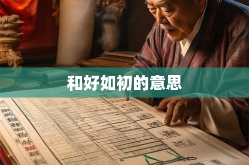 和好如初的意思 和好如初的意思
