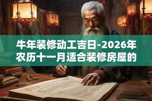 牛年装修动工吉日-2026年农历十一月适合装修房屋的日子