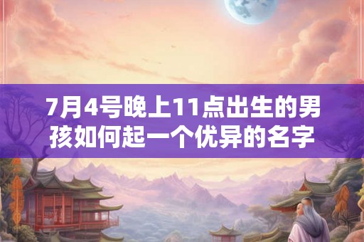 7月4号晚上11点出生的男孩如何起一个优异的名字
