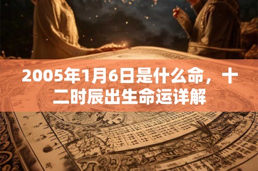 2005年1月6日是什么命，十二时辰出生命运详解