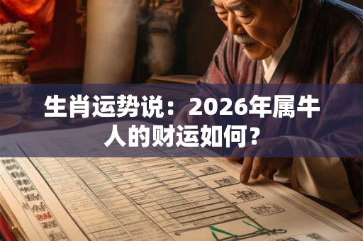 生肖运势说：2026年属牛人的财运如何？