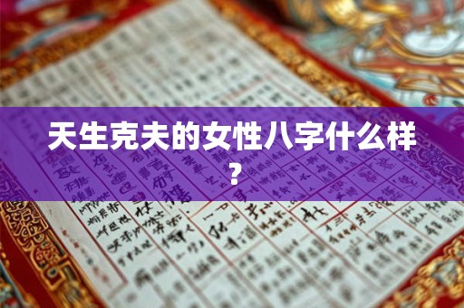 天生克夫的女性八字什么样？