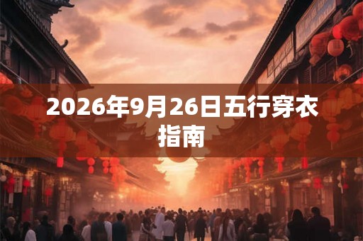2026年9月26日五行穿衣指南