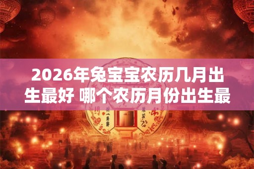 2026年兔宝宝农历几月出生最好 哪个农历月份出生最适合2026年的兔宝宝