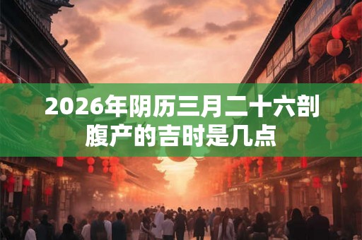 2026年阴历三月二十六剖腹产的吉时是几点