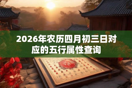 2026年农历四月初三日对应的五行属性查询
