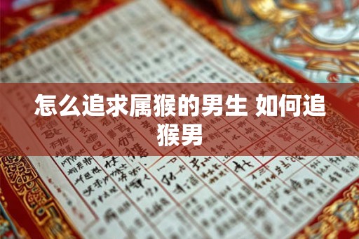 怎么追求属猴的男生 如何追猴男