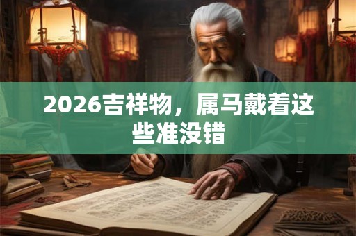2026吉祥物，属马戴着这些准没错