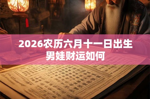 2026农历六月十一日出生男娃财运如何