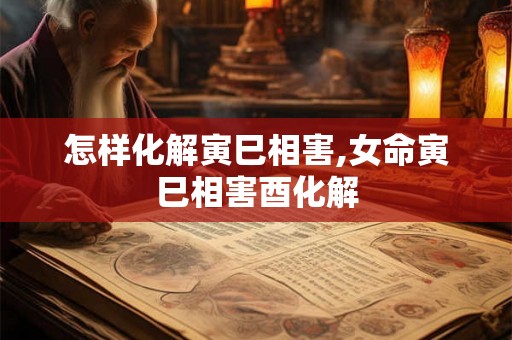 怎样化解寅巳相害,女命寅巳相害酉化解