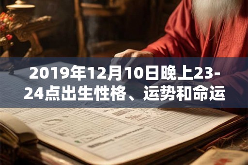 2019年12月10日晚上23-24点出生性格、运势和命运