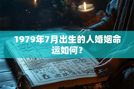 1979年7月出生的人婚姻命运如何？
