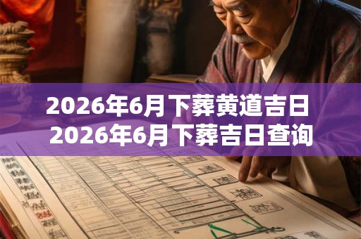 2026年6月下葬黄道吉日 2026年6月下葬吉日查询