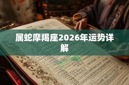 属蛇摩羯座2026年运势详解