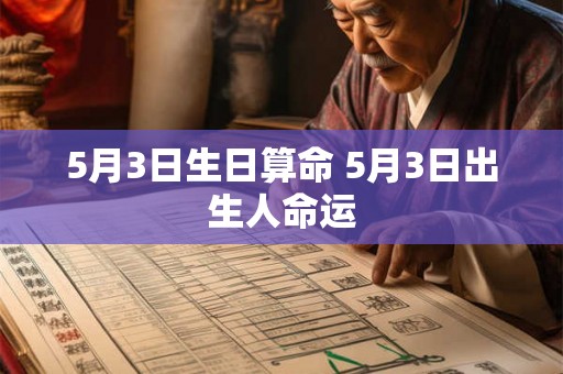 5月3日生日算命 5月3日出生人命运