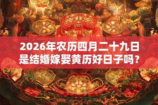 2026年农历四月二十九日是结婚嫁娶黄历好日子吗？