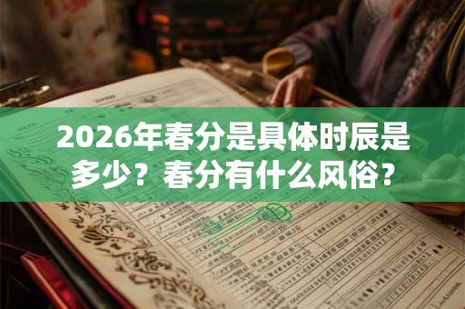 2026年春分是具体时辰是多少？春分有什么风俗？