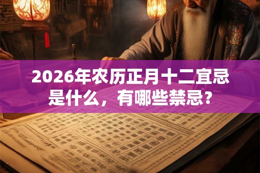 2026年农历正月十二宜忌是什么，有哪些禁忌？