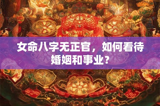 女命八字无正官，如何看待婚姻和事业？