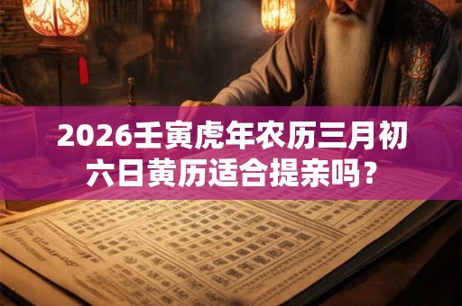 2026壬寅虎年农历三月初六日黄历适合提亲吗？